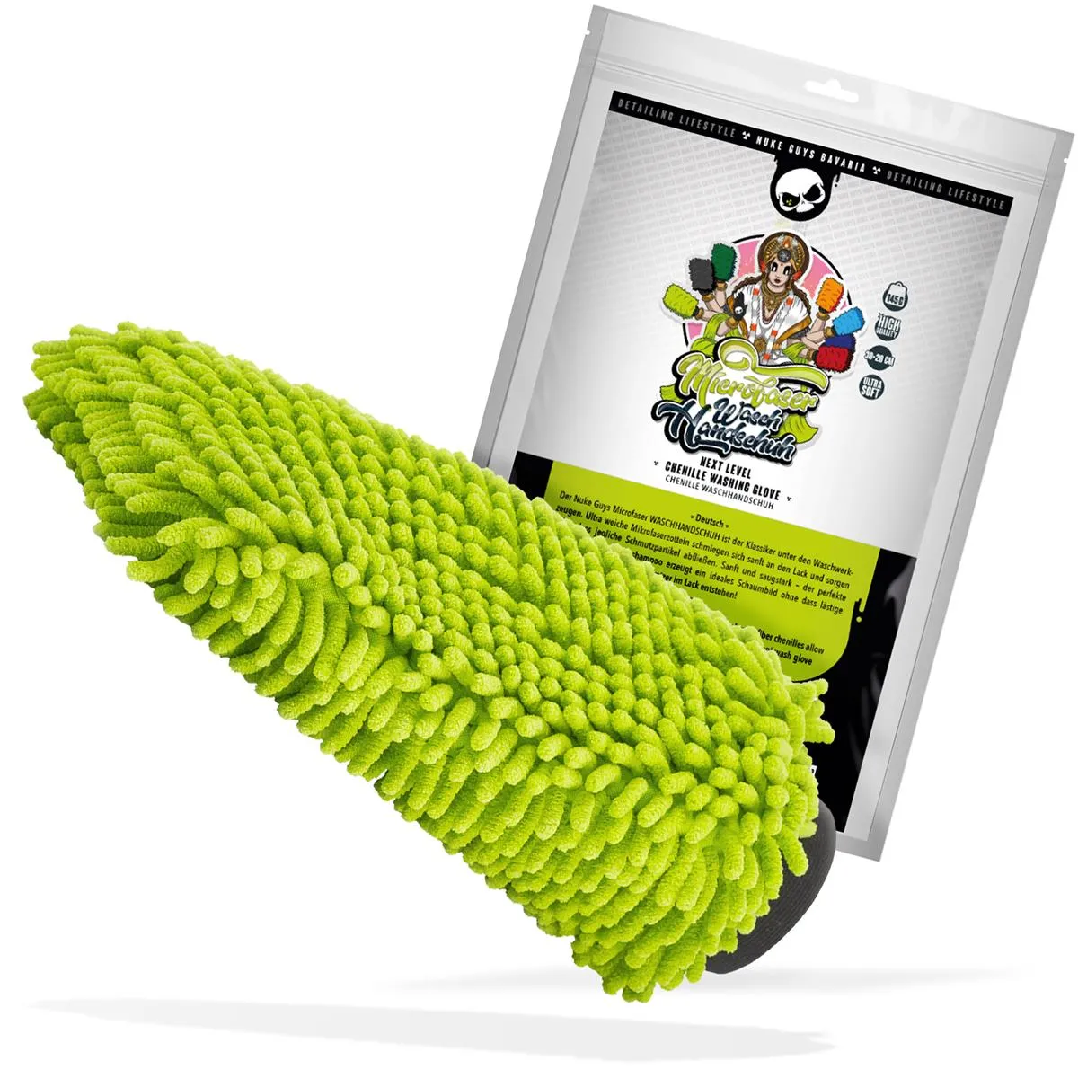 NUKE GUYS CHENILLE WASCHHANDSCHUH HELLGRÜN