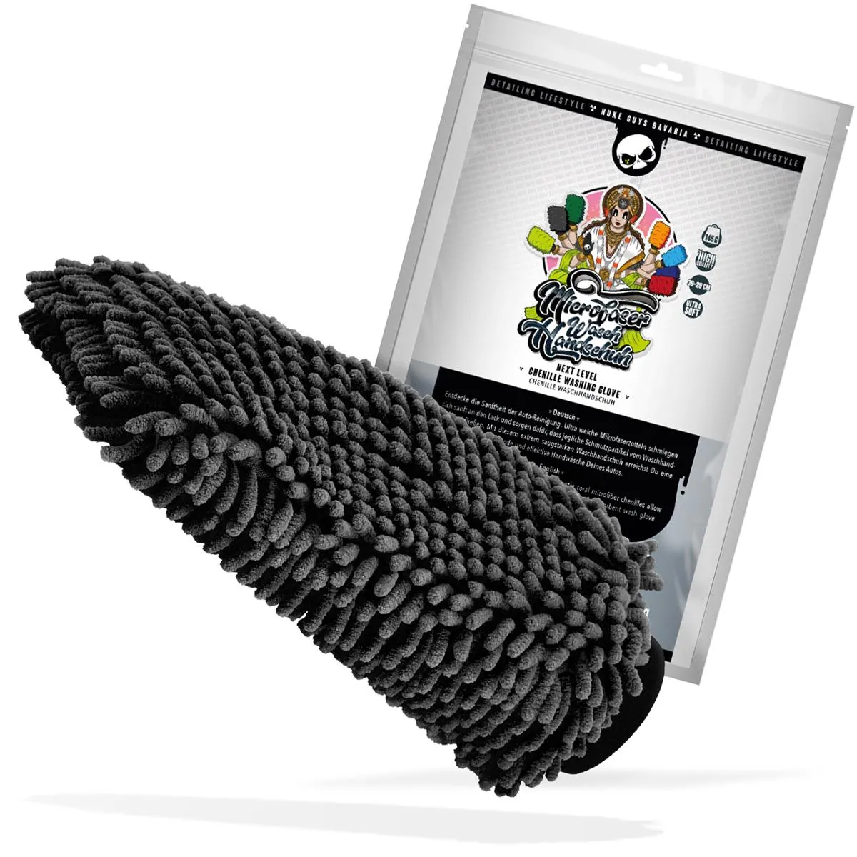 NUKE GUYS CHENILLE WASCHHANDSCHUH SCHWARZ